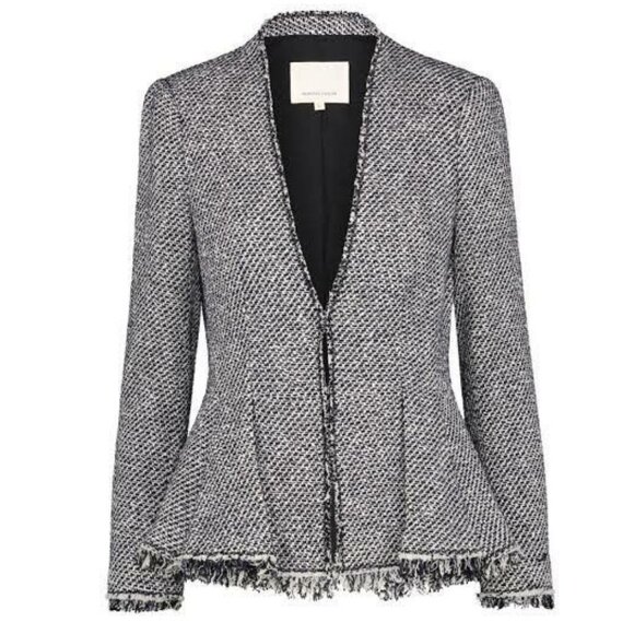 Rebecca Taylor Lurex Tweed Peplum Knit Blazer Jacket ASO Clary Fray - Picture 4 of 12